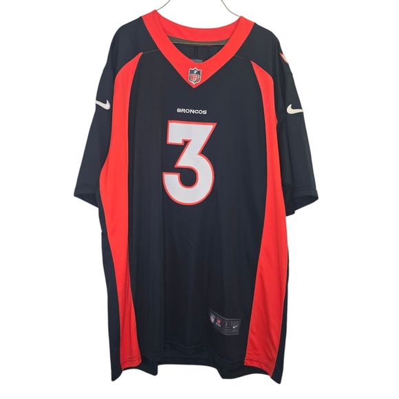 Nike Russell Wilson Denver Broncos Blue Orange Jersey Size XXL 2XL - Picture 7 of 13